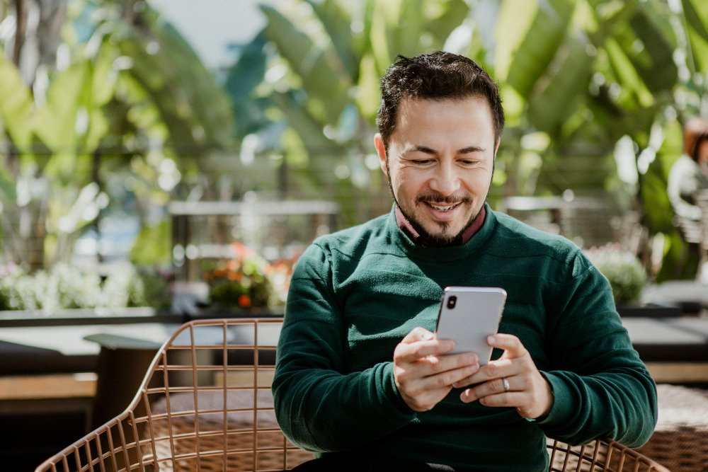 Man looking at his phone.